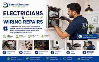 Local electrician repairing home wiring and electrical fittings